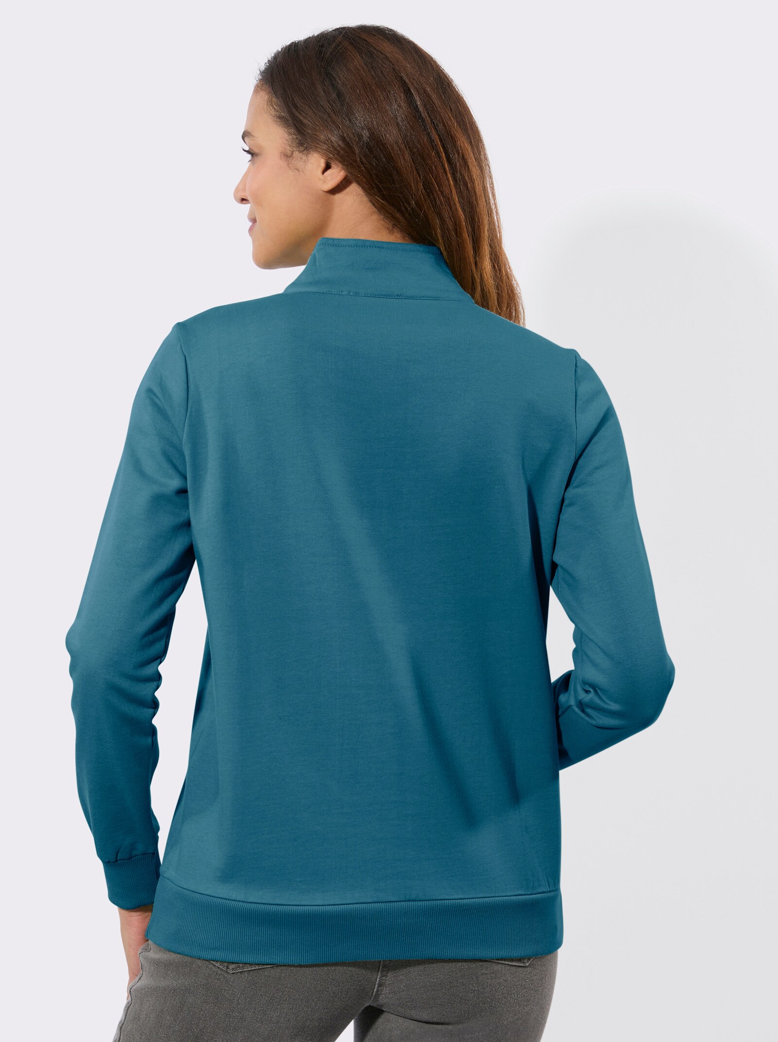 Sweatshirt mit Troyerkragen - topas