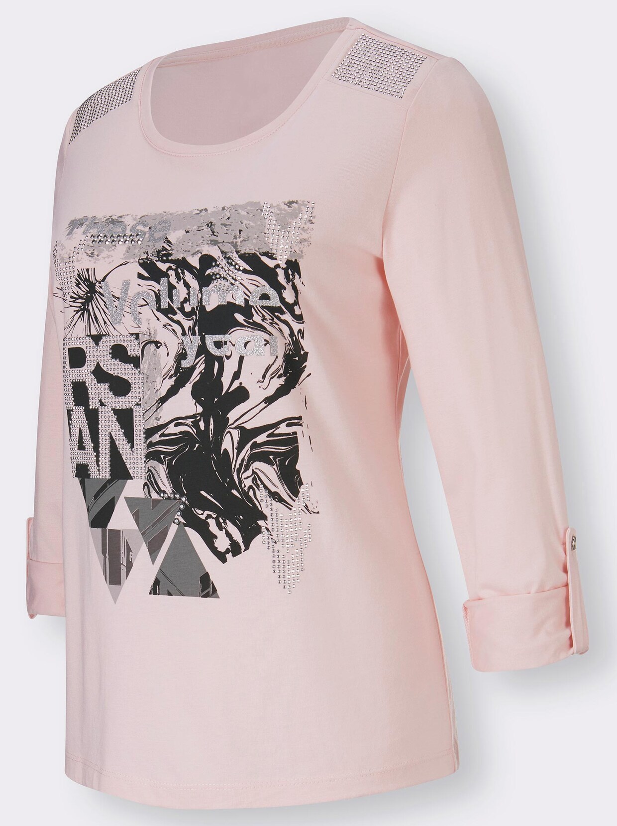 Shirt met ronde hals - roze