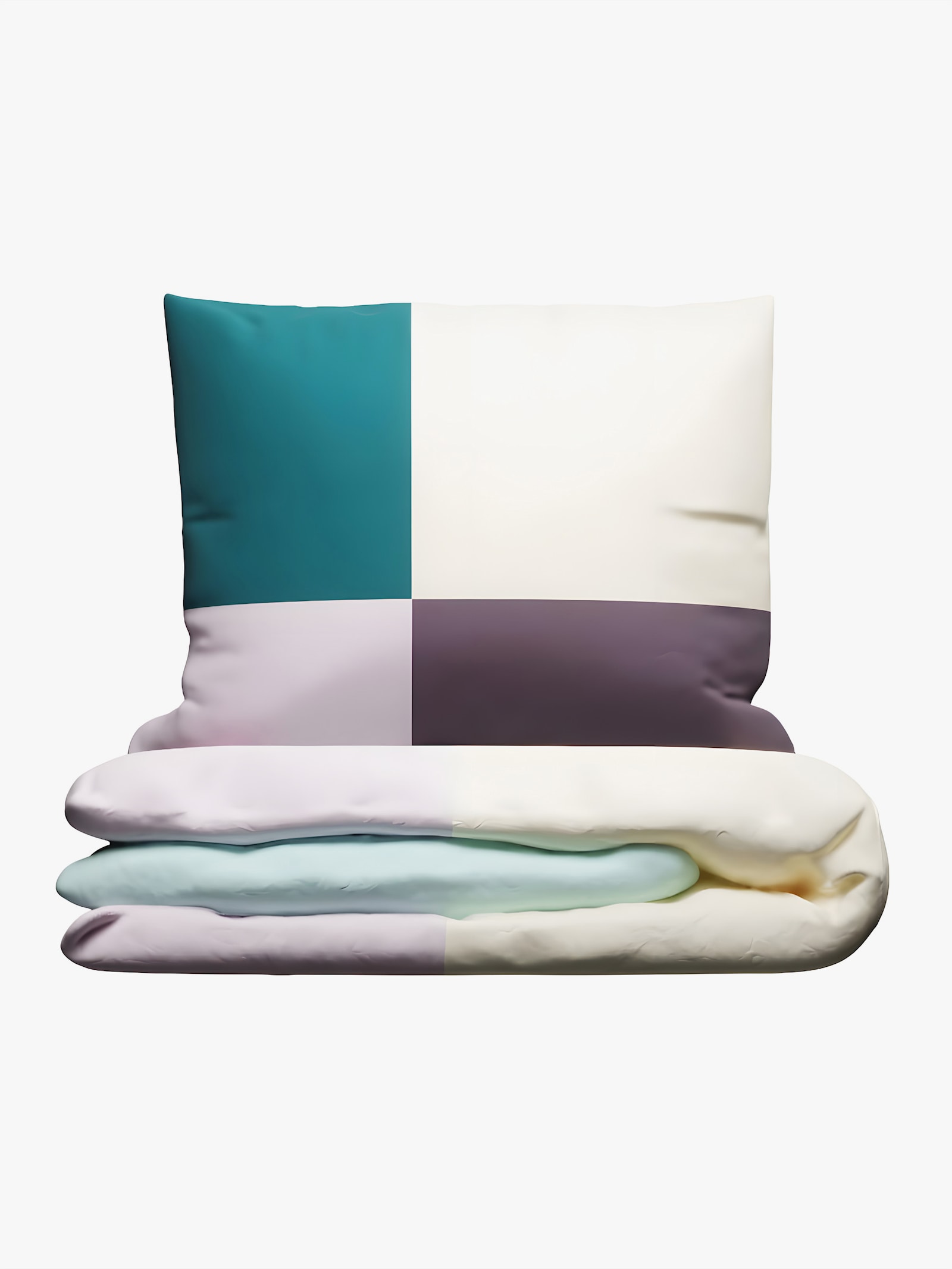 Grund Wendebettwäsche - lila-petrol-bedruckt