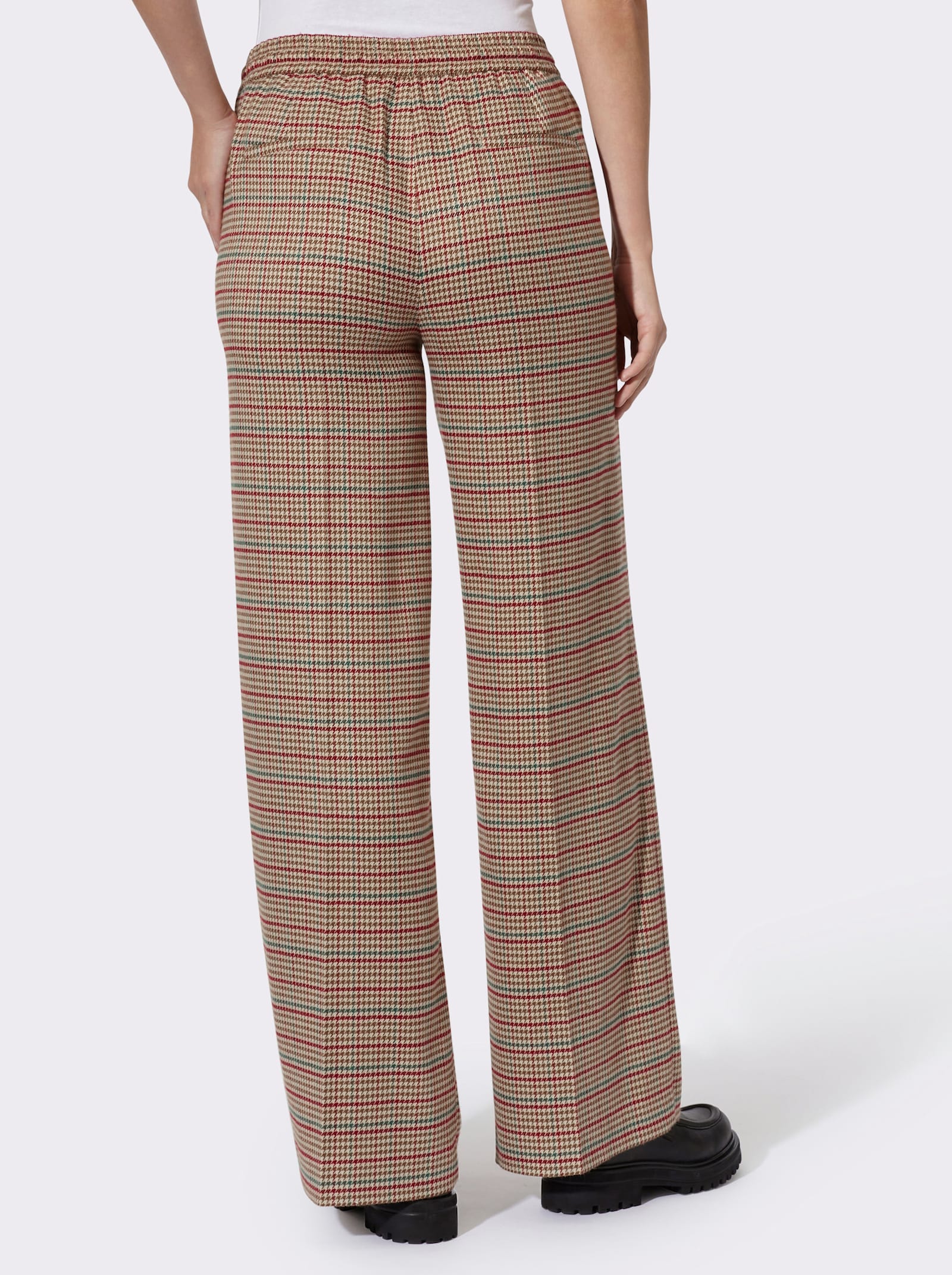 heine Schlupfhose mit Karomuster - sand-dunkelrot-kariert