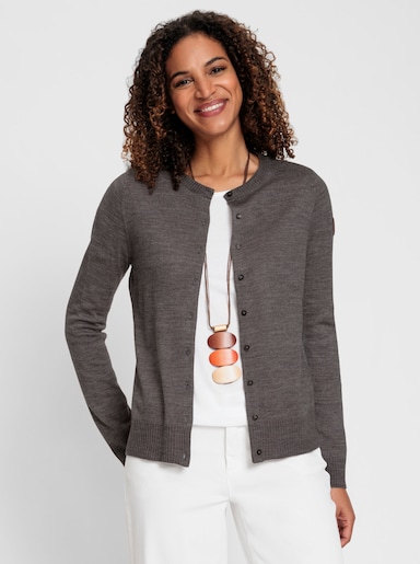 Strickjacke - anthrazit-meliert