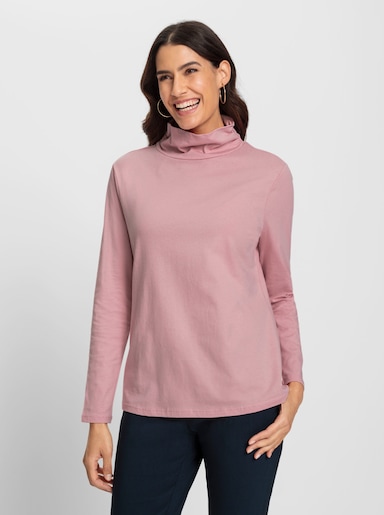 Stehkragenshirt aus Baumwoll-Stretch-Qualität - hortensie