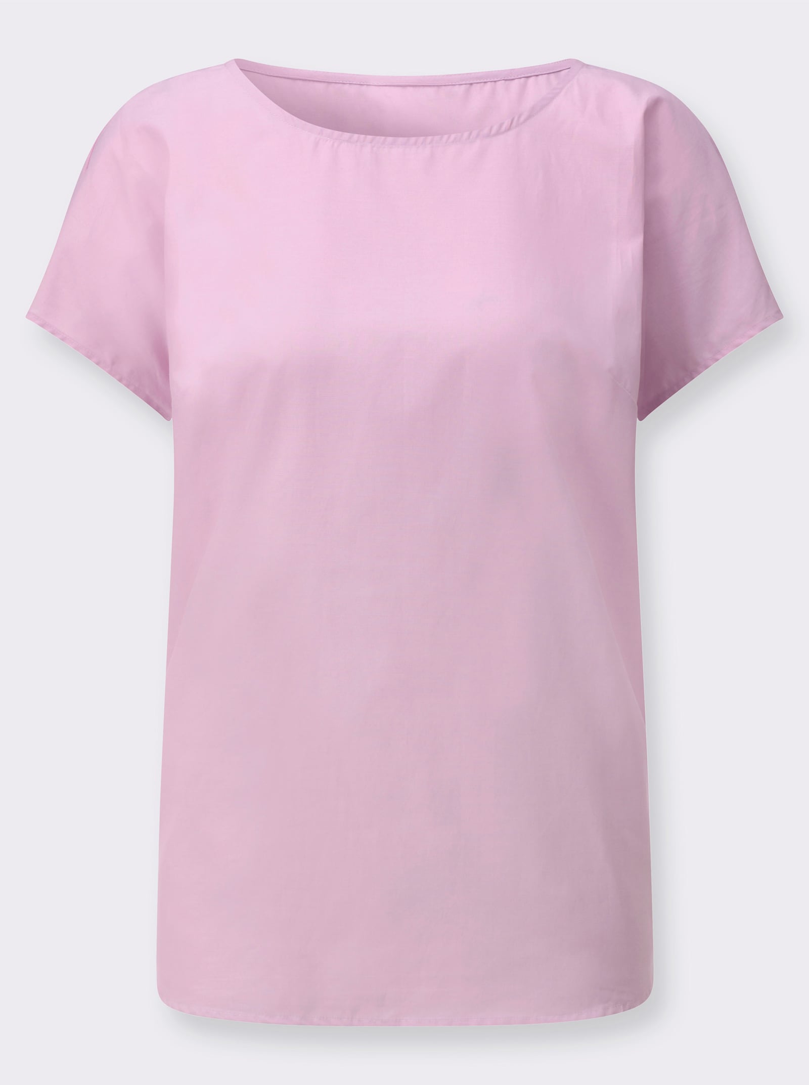 Baumwollbluse mit überschnittenen Schultern - rosé