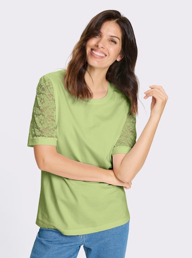 Spitzenshirt - pistazie