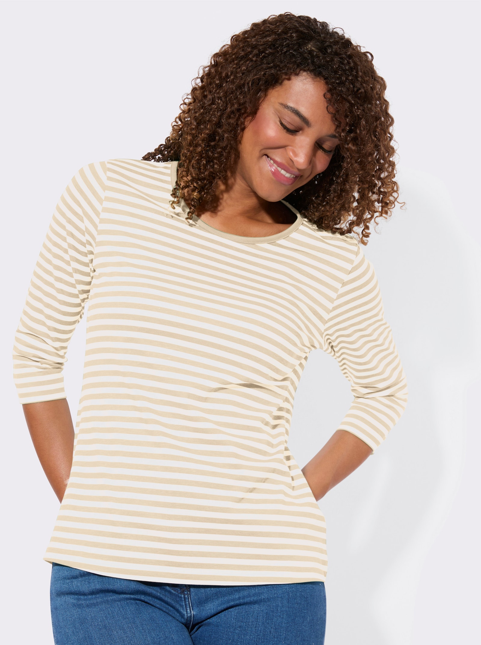 Shirt-Set mit 3/4-Ärmeln - sand