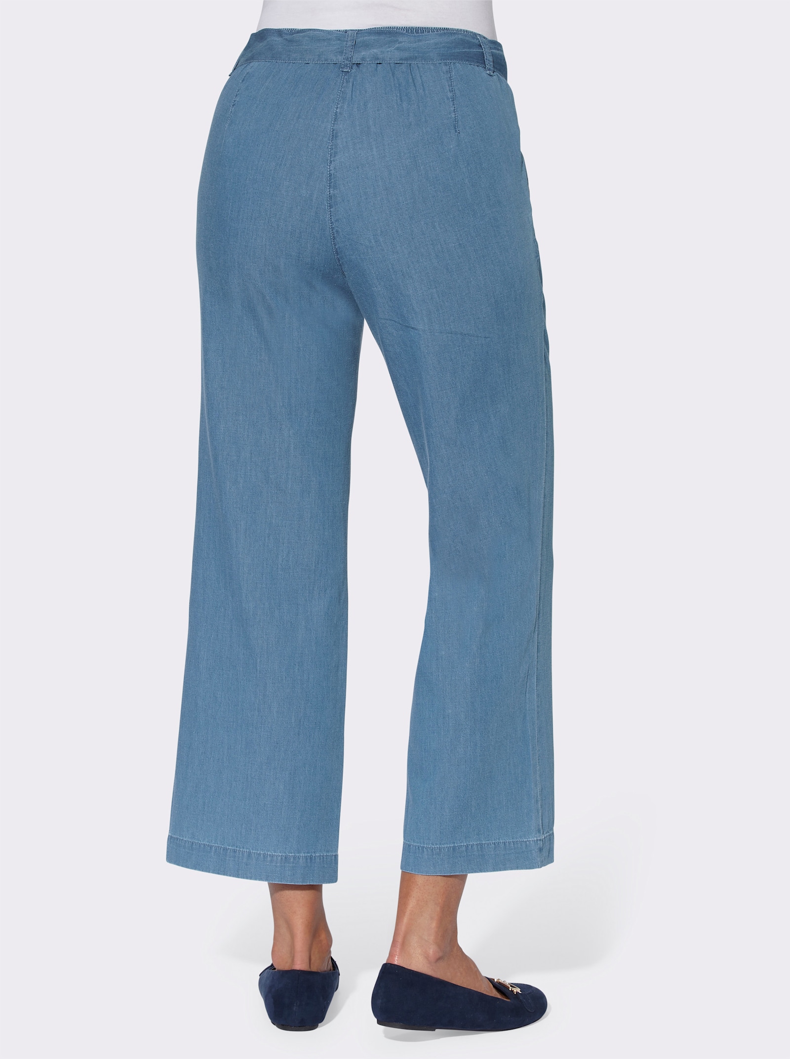 Culotte mit passendem Bindegürtel - blue-bleached
