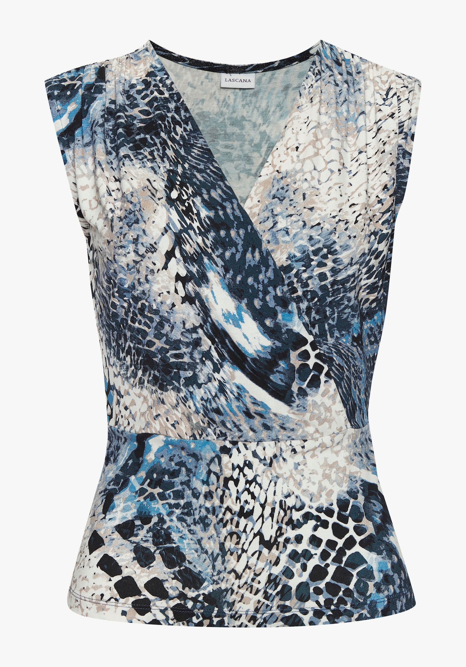LASCANA Shirttop - blau bedruckt