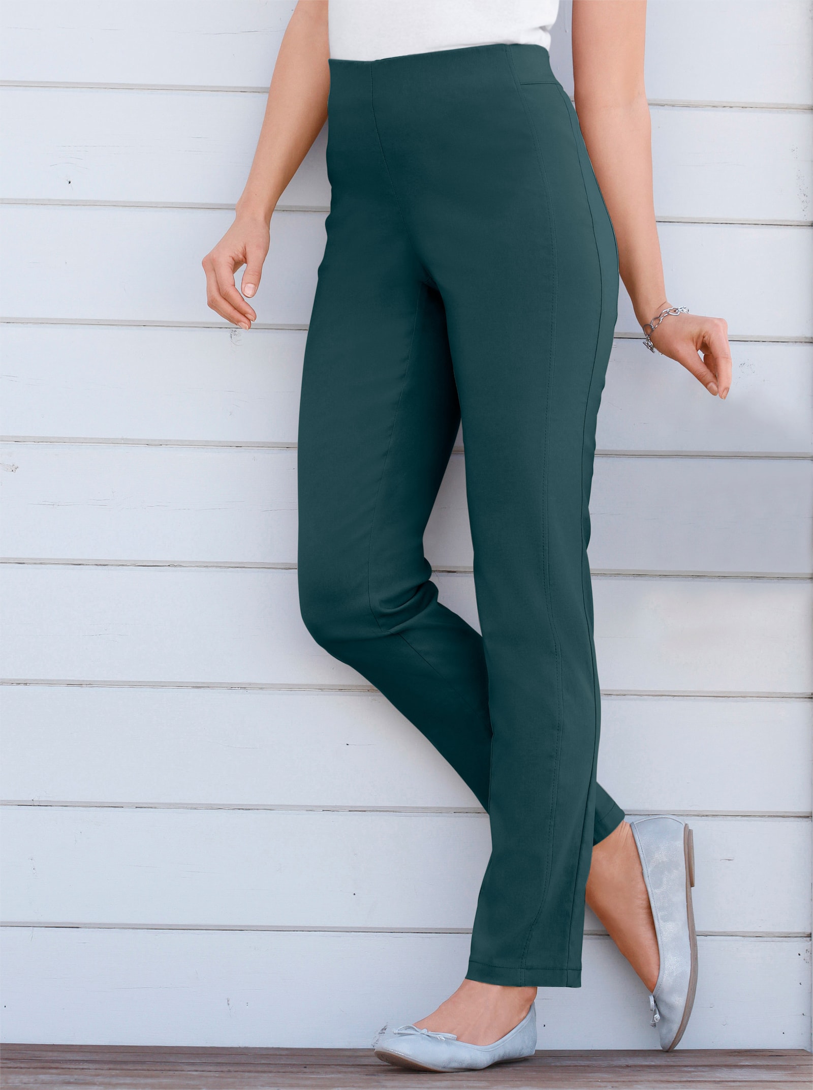 Stehmann Comfort line Broek met comfortband van viscose - dennengroen