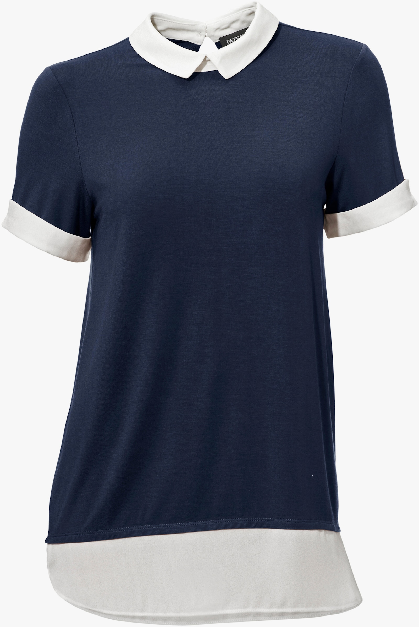 heine 2-in-1-Shirt mit Chiffon-Einsätzen - marine