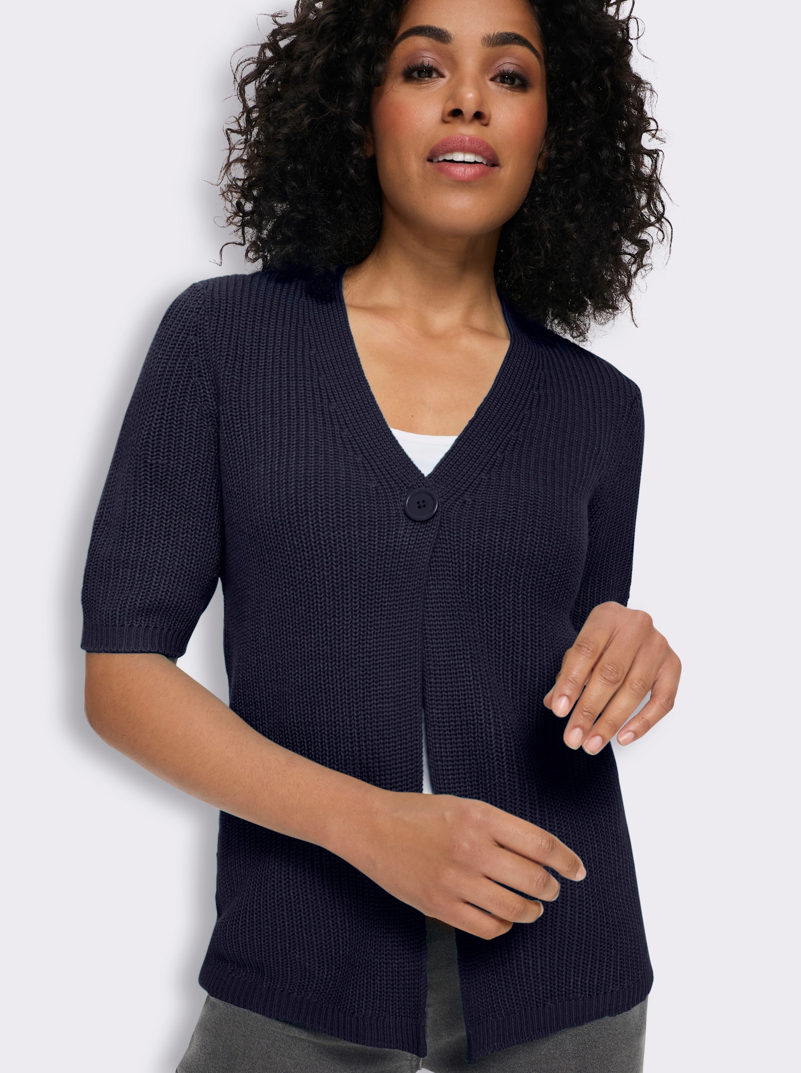 Cardigan mit V-Ausschnitt - marine