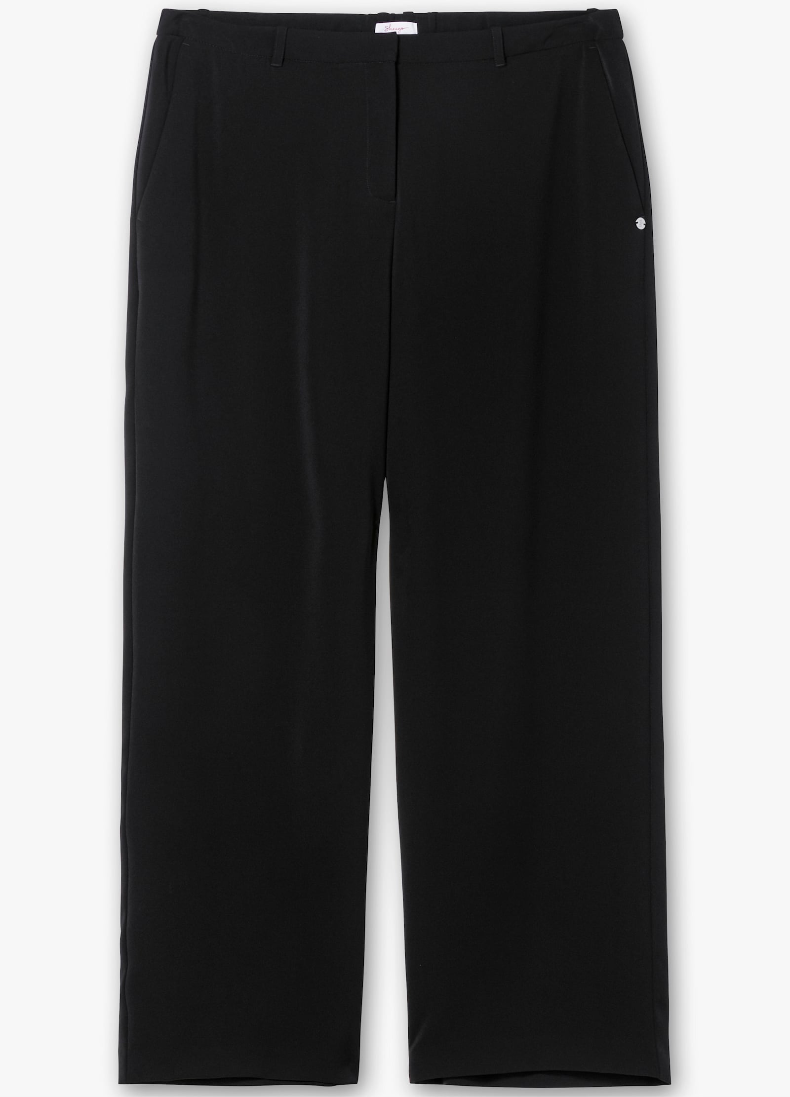 sheego Broek met wijde pijpen - zwart