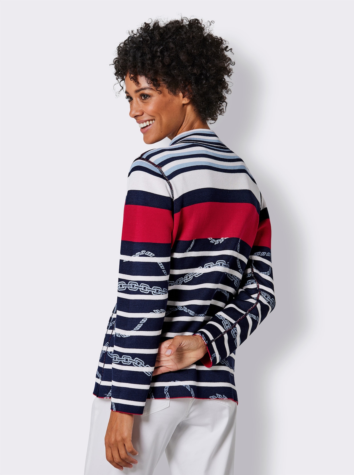 CREATION L PREMIUM Jacquardstrickjacke - rot