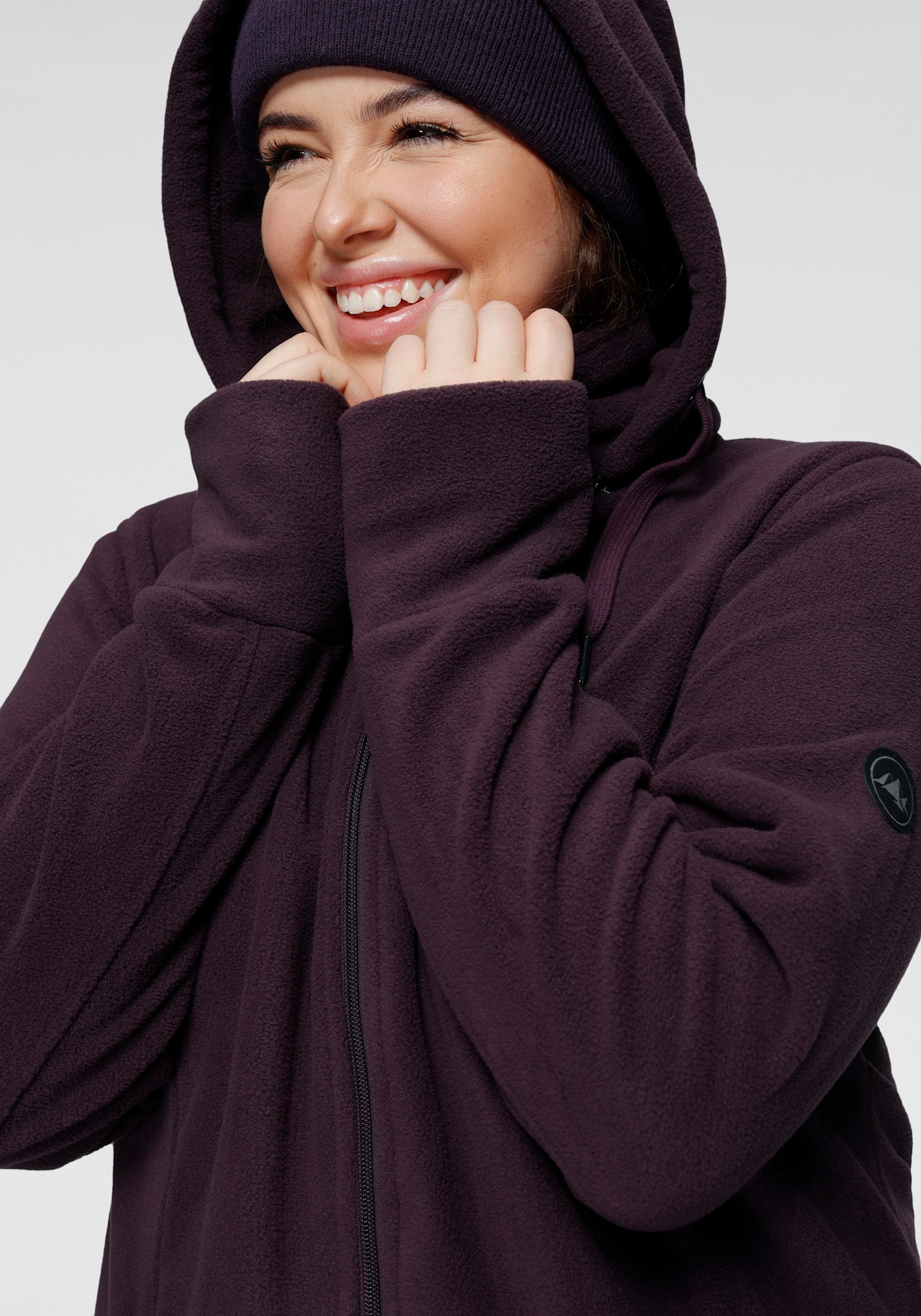 Polarino Fleecejacke - aubergine