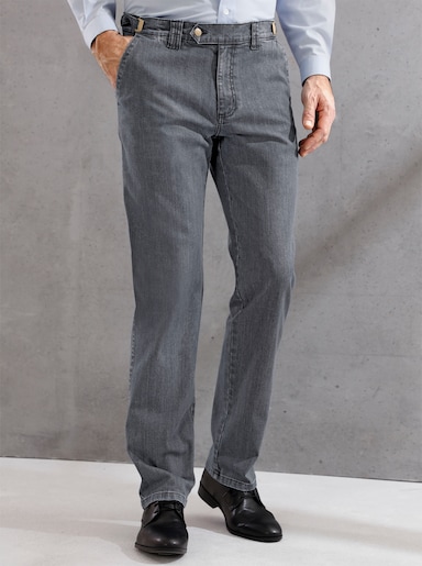Jeans med justerbart midjeband - grey-denim