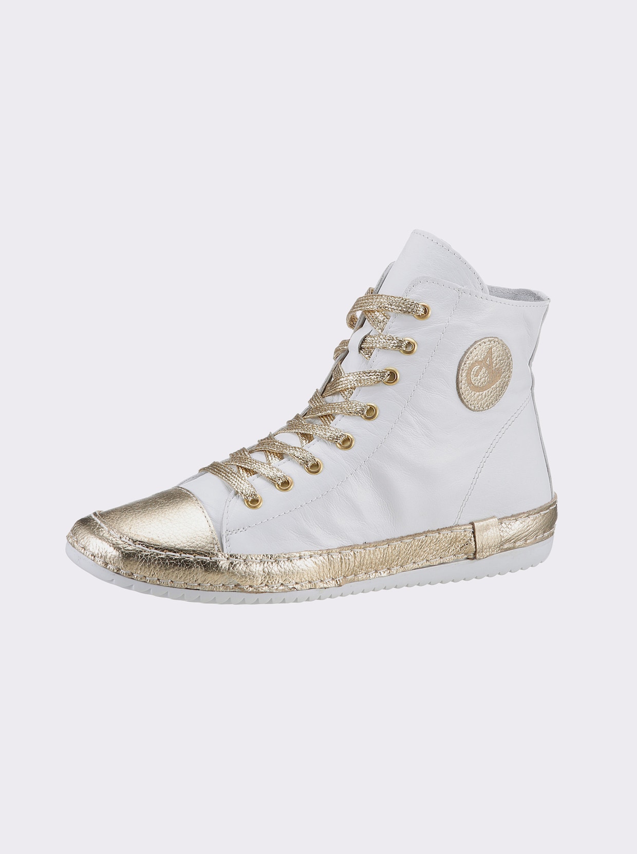 Andrea Conti Sneaker - wit/goudkleur