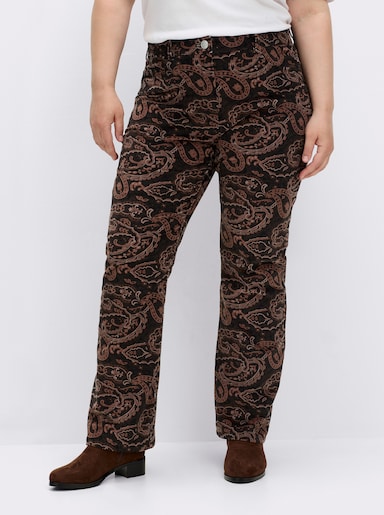sheego by Joe Browns Samthose mit Paisley-Print, in Bootcut-Form - braun-bedruckt