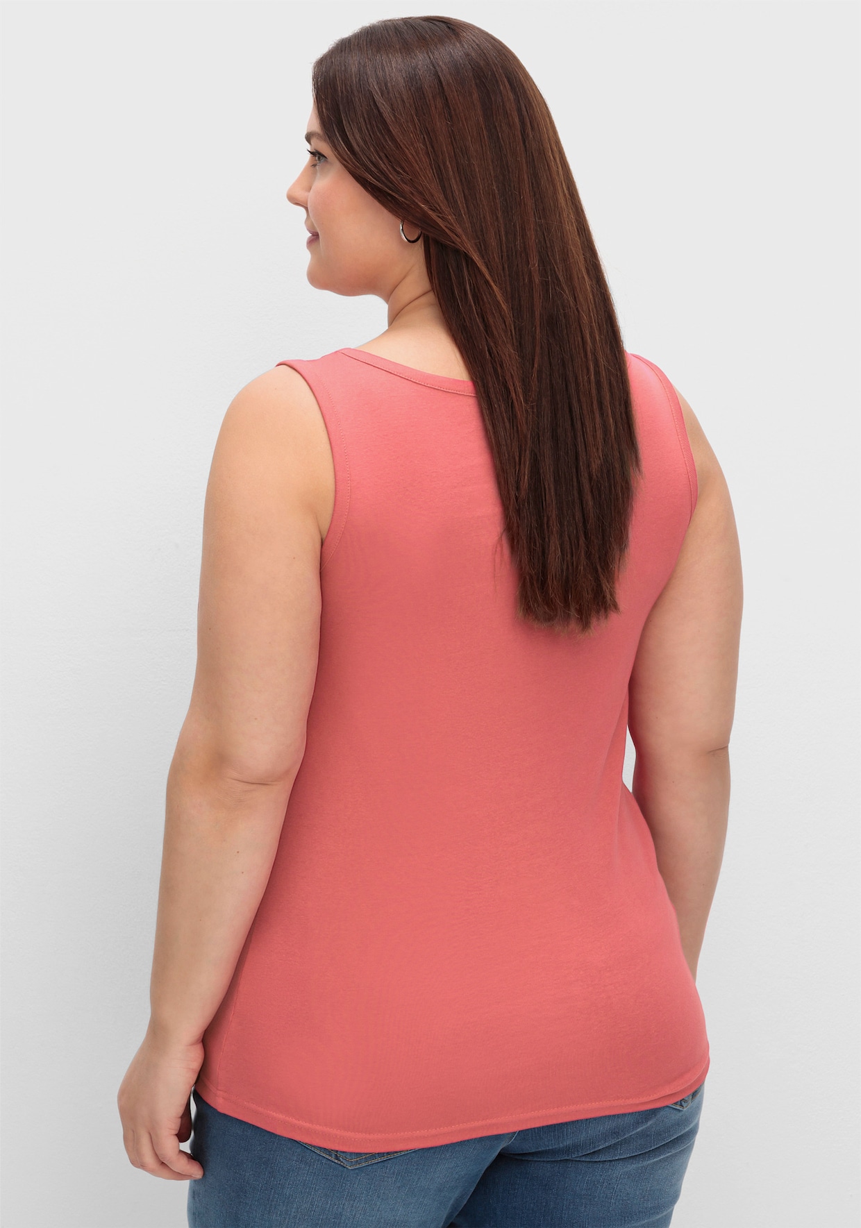 sheego Tanktop in Rippqualität - koralle