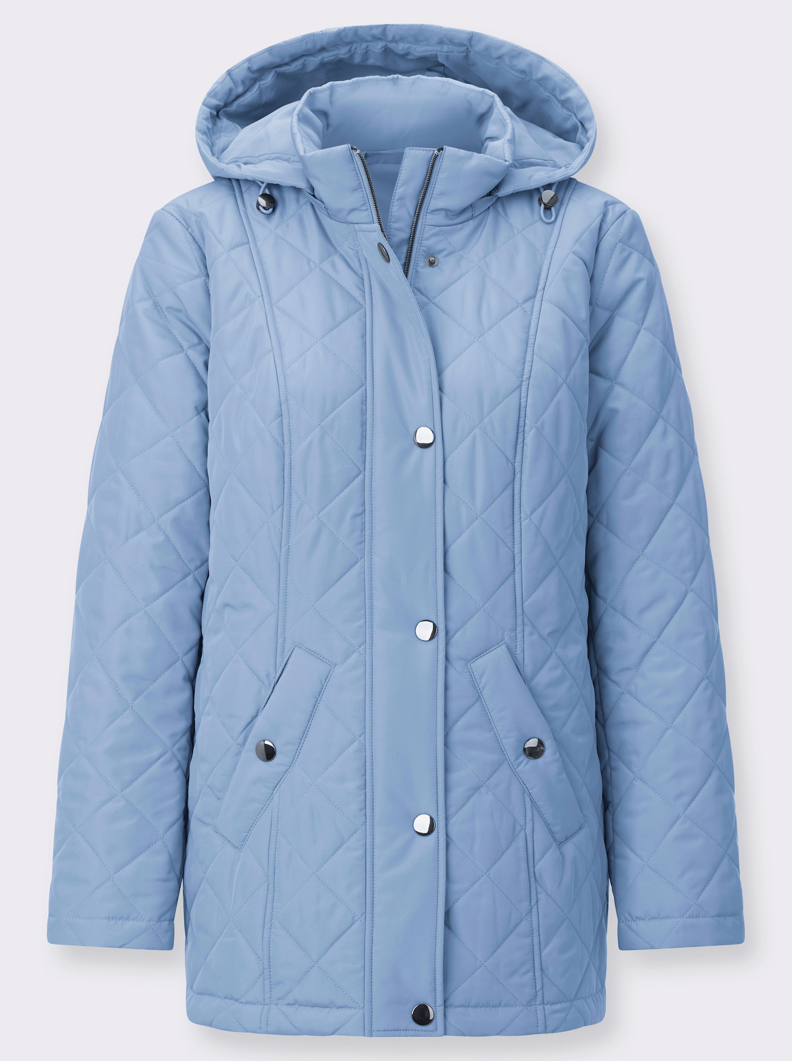 Steppjacke mit Druckknopf-Taschen - eisblau