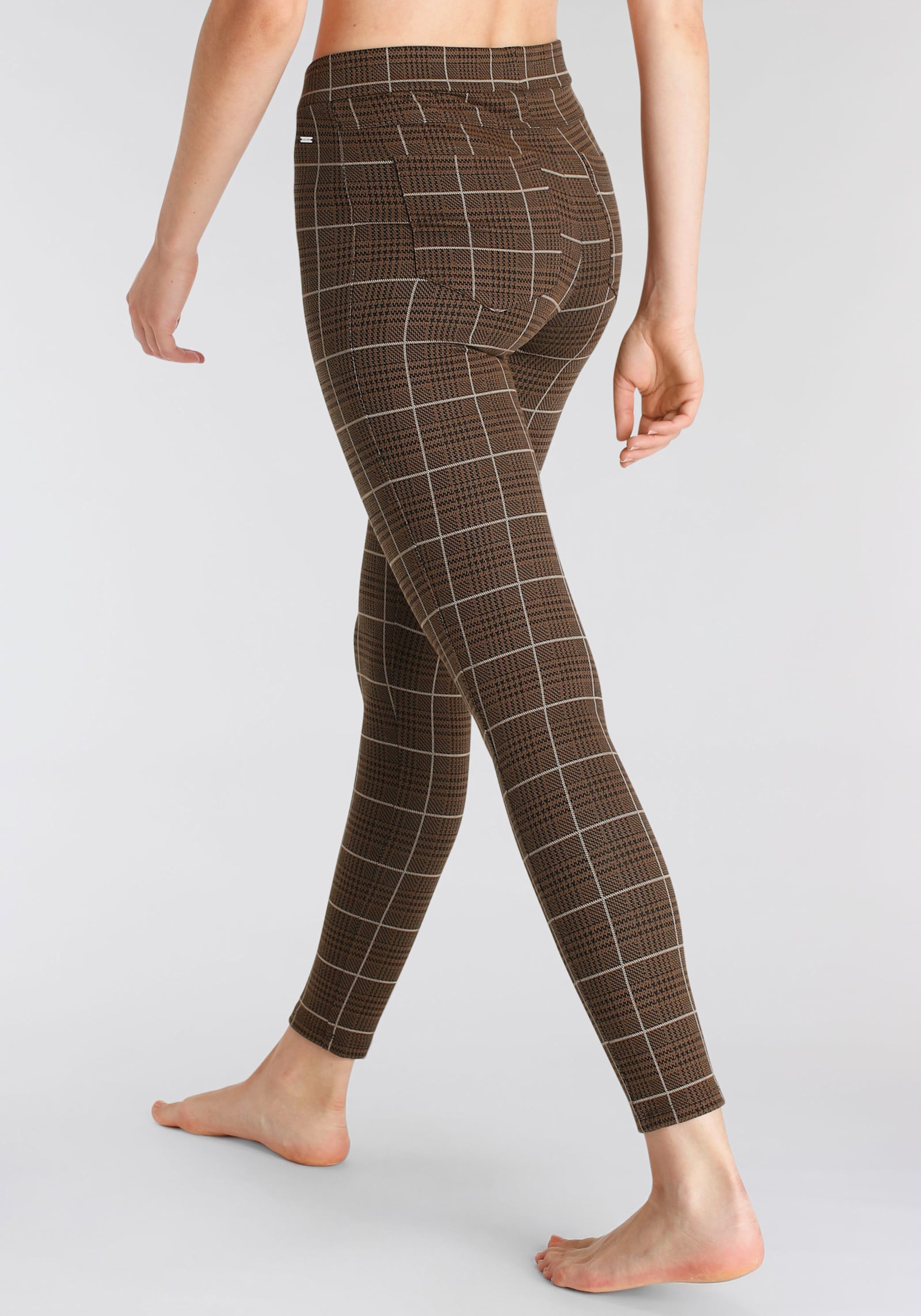 LASCANA Leggings - beige braun kariert