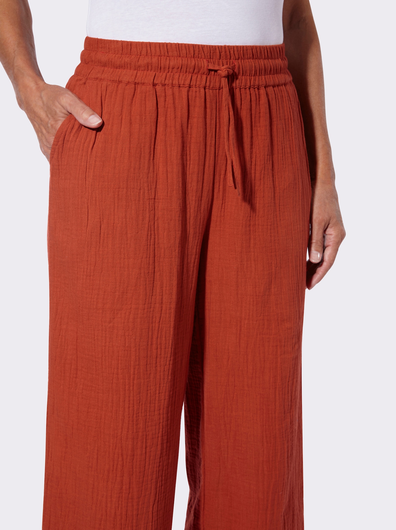 Culotte in Struktur-Qualität - rostrot