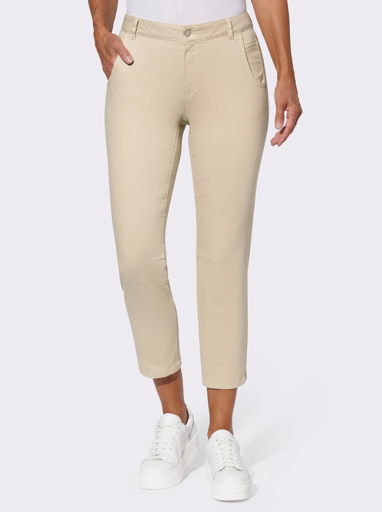 7/8-broek met zijzak - zand