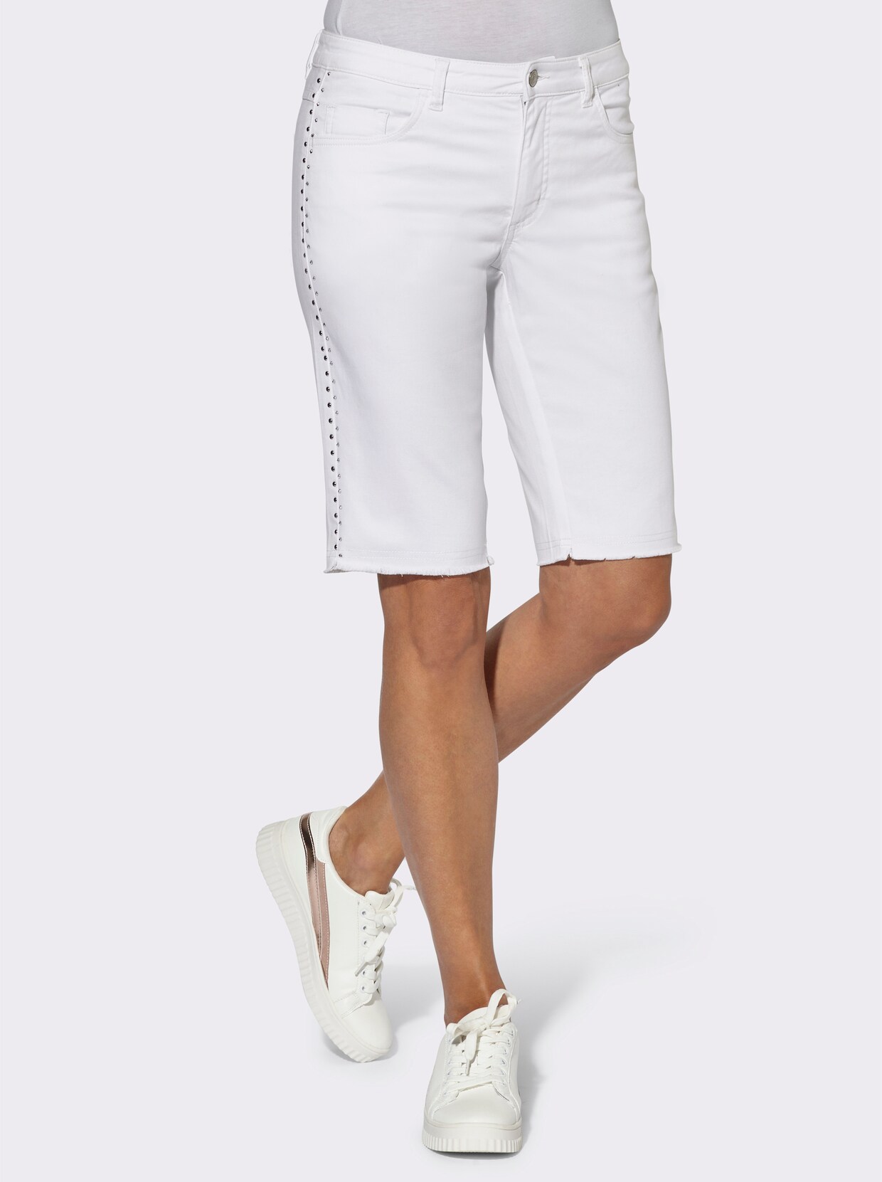 Jeansbermudas - weiß