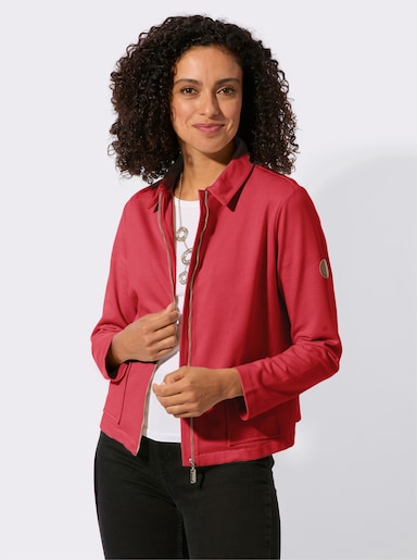 Sweatjacke aus reiner Baumwolle - erdbeere