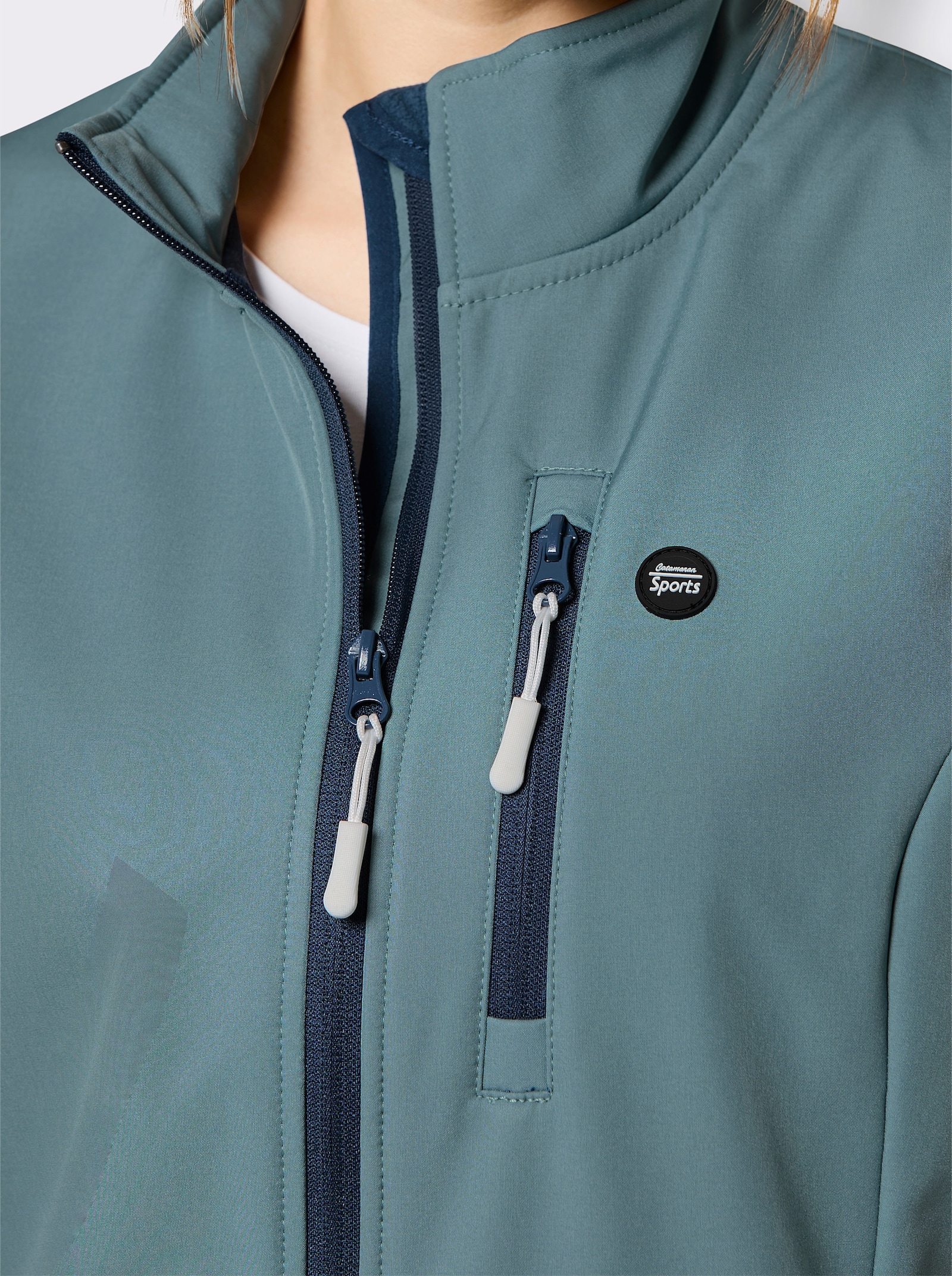 Catamaran Sports Softshellweste mit Reißverschluss-Tasche hinten - jade