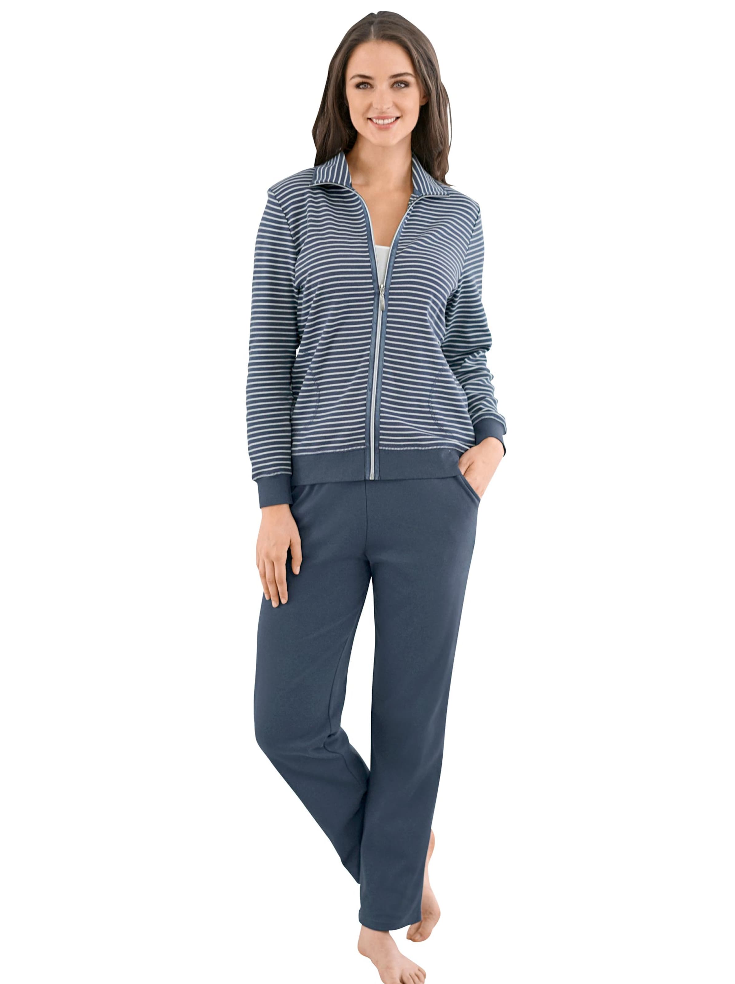 Hausanzug - marine-gestreift
