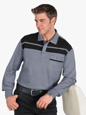 Poloshirt - grau-schwarz