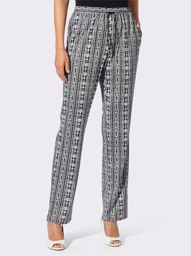 Jerseyhose aus recyceltem Polyester - schwarz-gestreift
