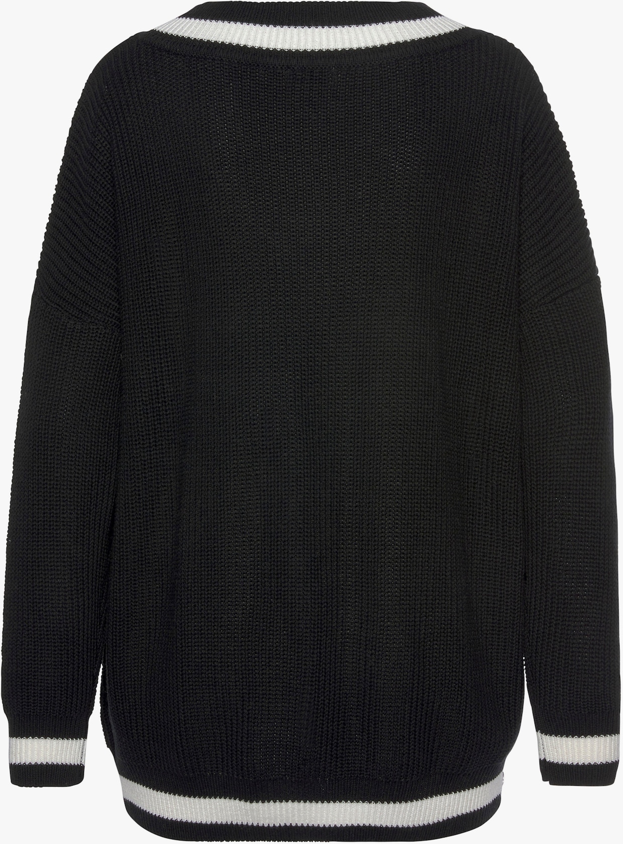 LASCANA V-Ausschnitt-Pullover - schwarz