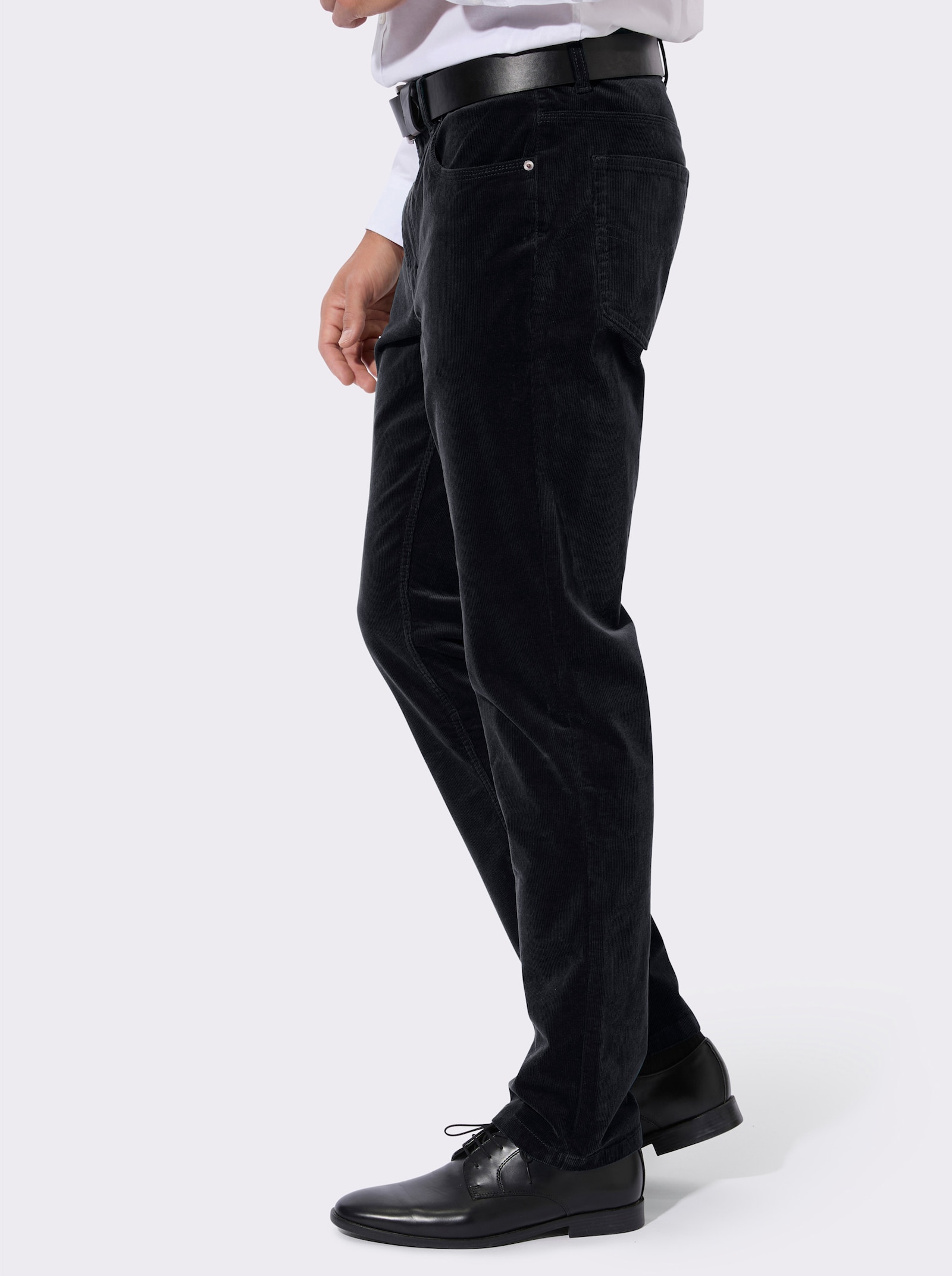 Cordhose aus Baumwoll-Stretch - marine