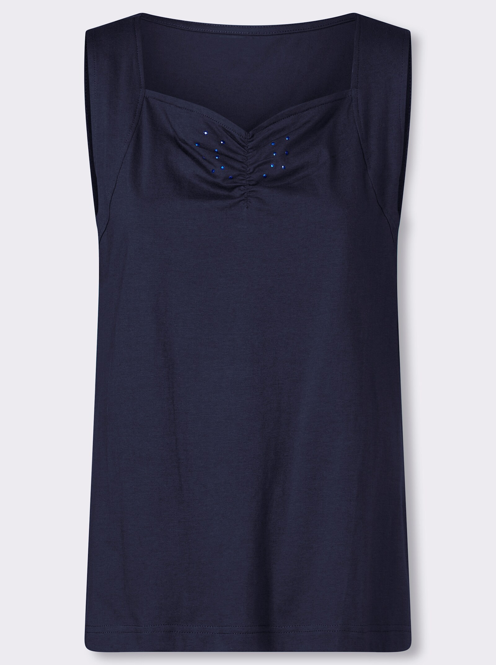 Shirttop met hartvormige hals - marine