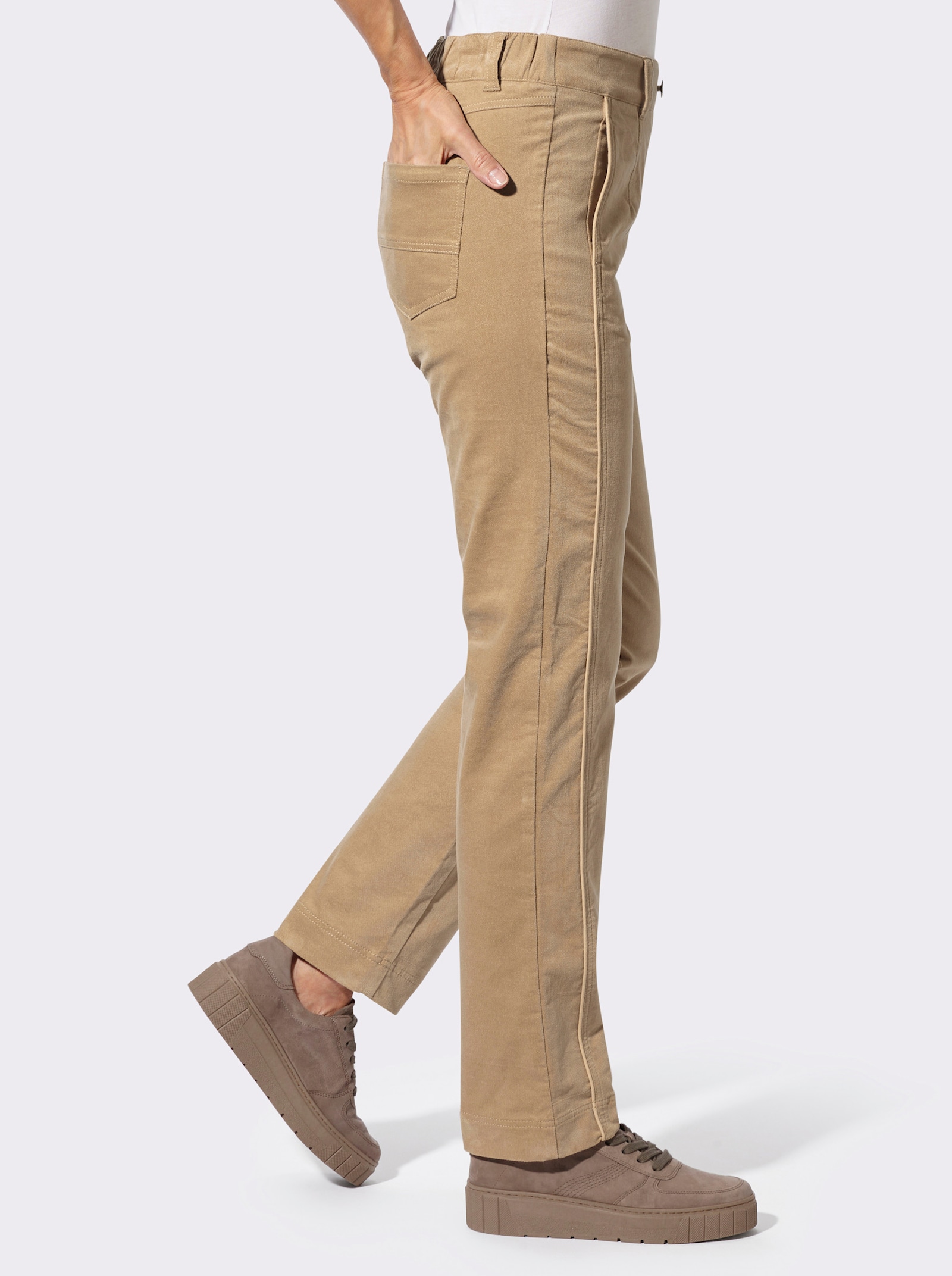 Hose in Samt-Optik - camel