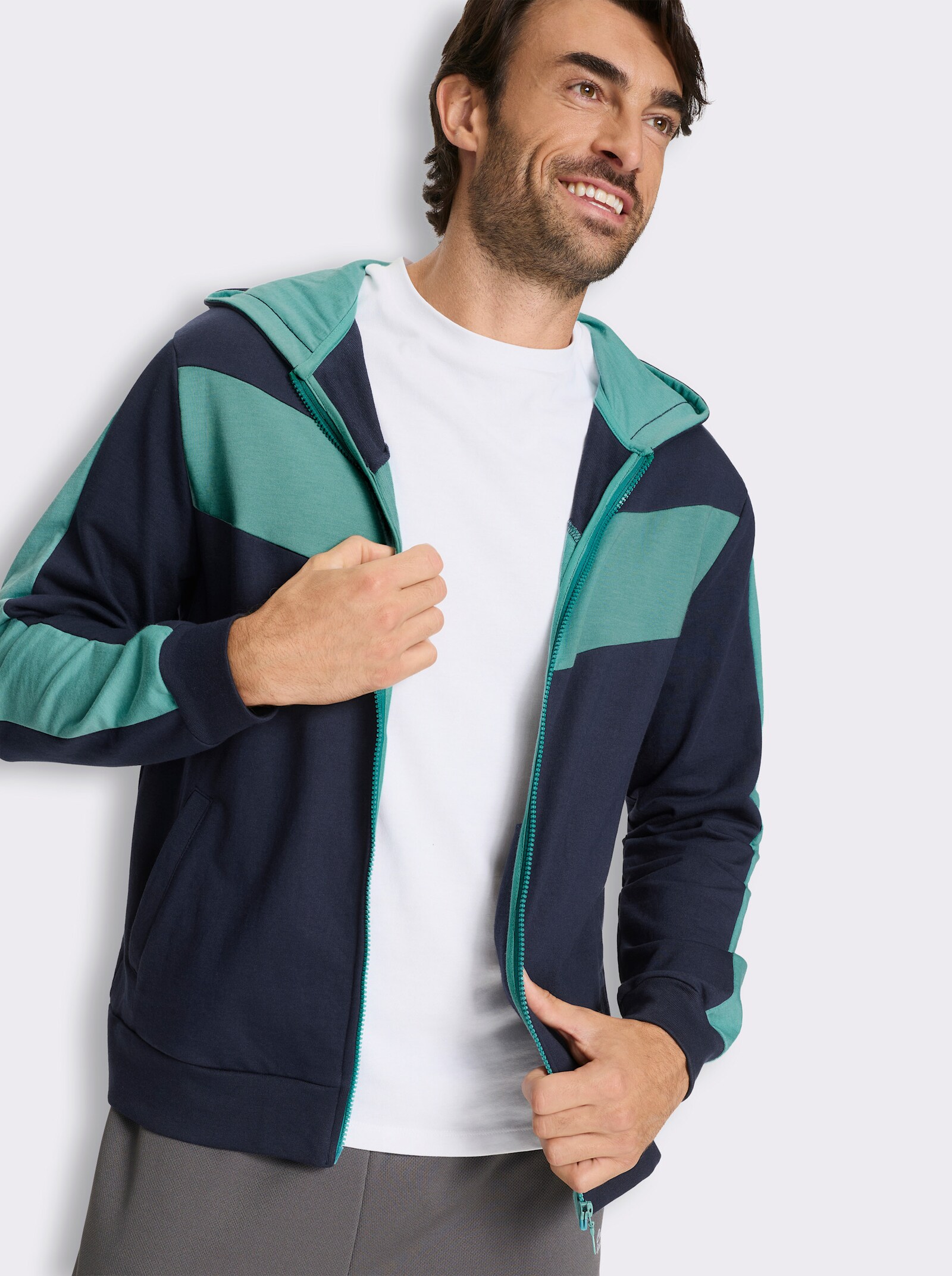 Catamaran Sports Sweatjacke mit Kapuze - marine-salbei