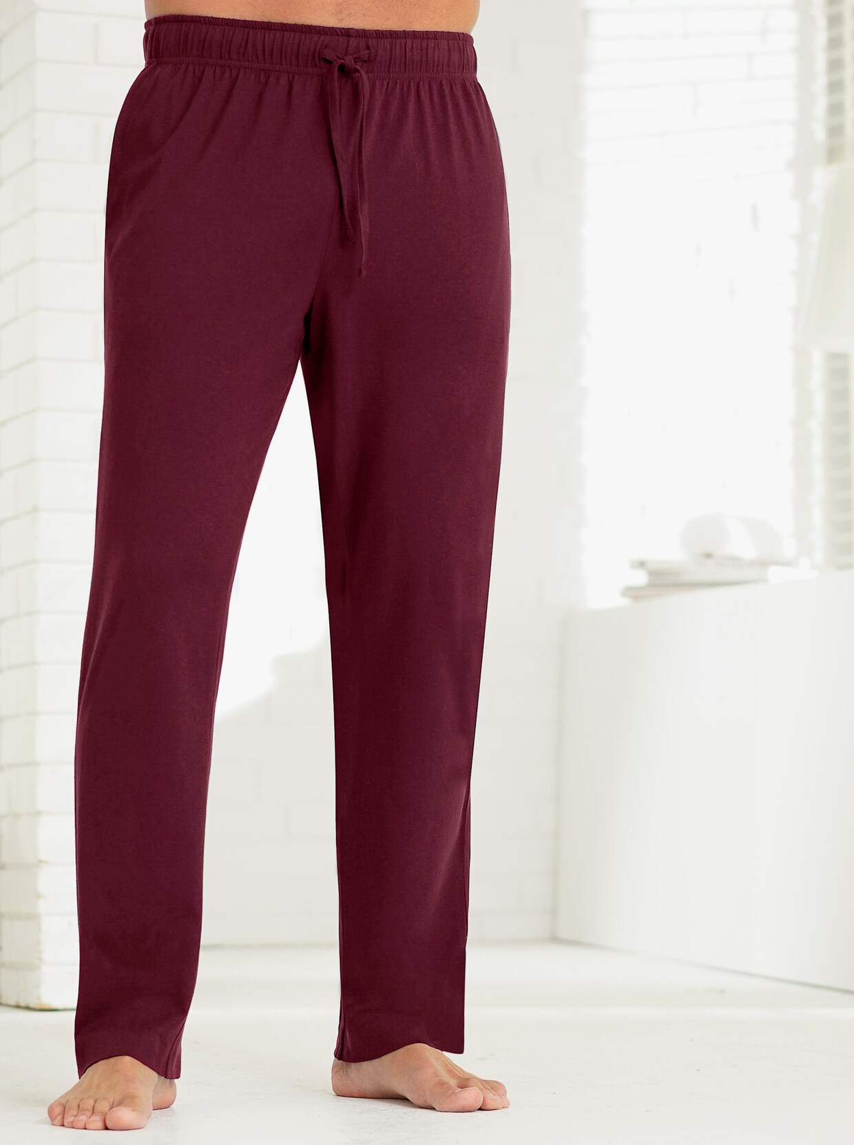 wäschepur Broek, lang - bordeaux + zwart