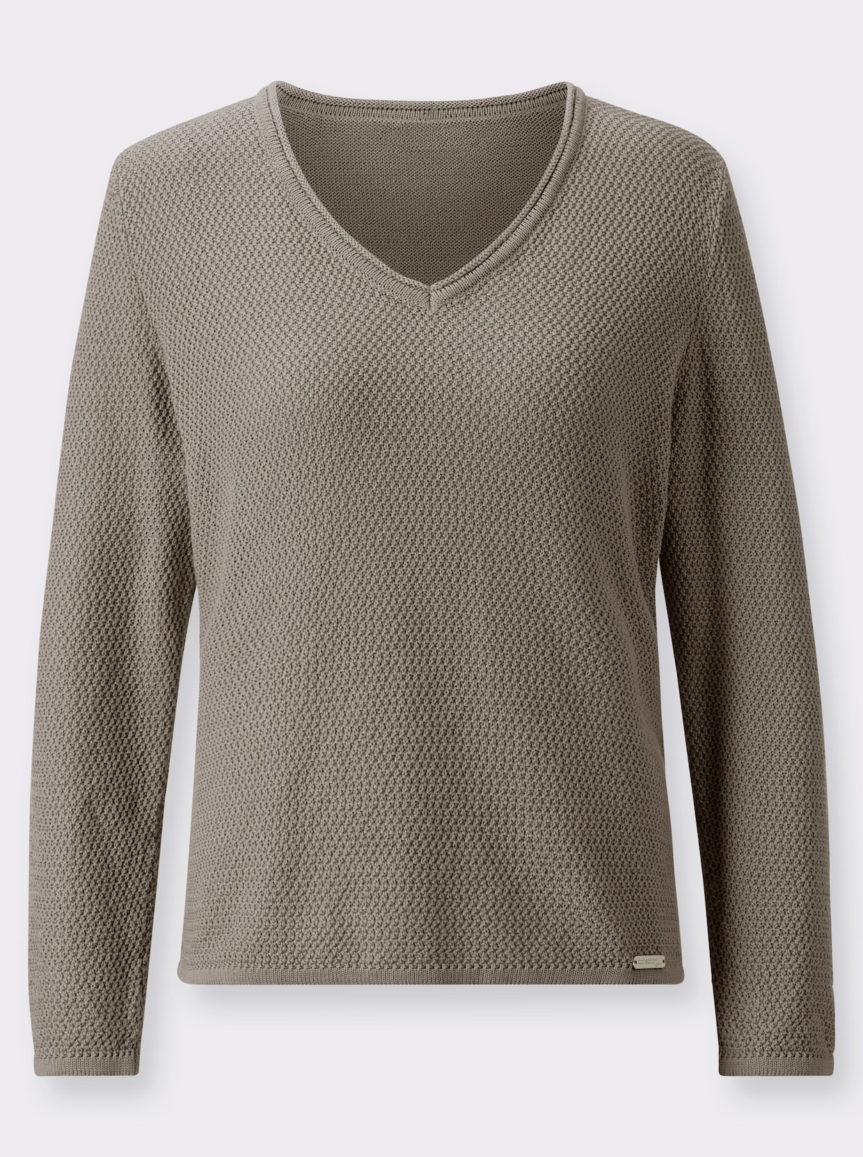 V-Pullover - taupe