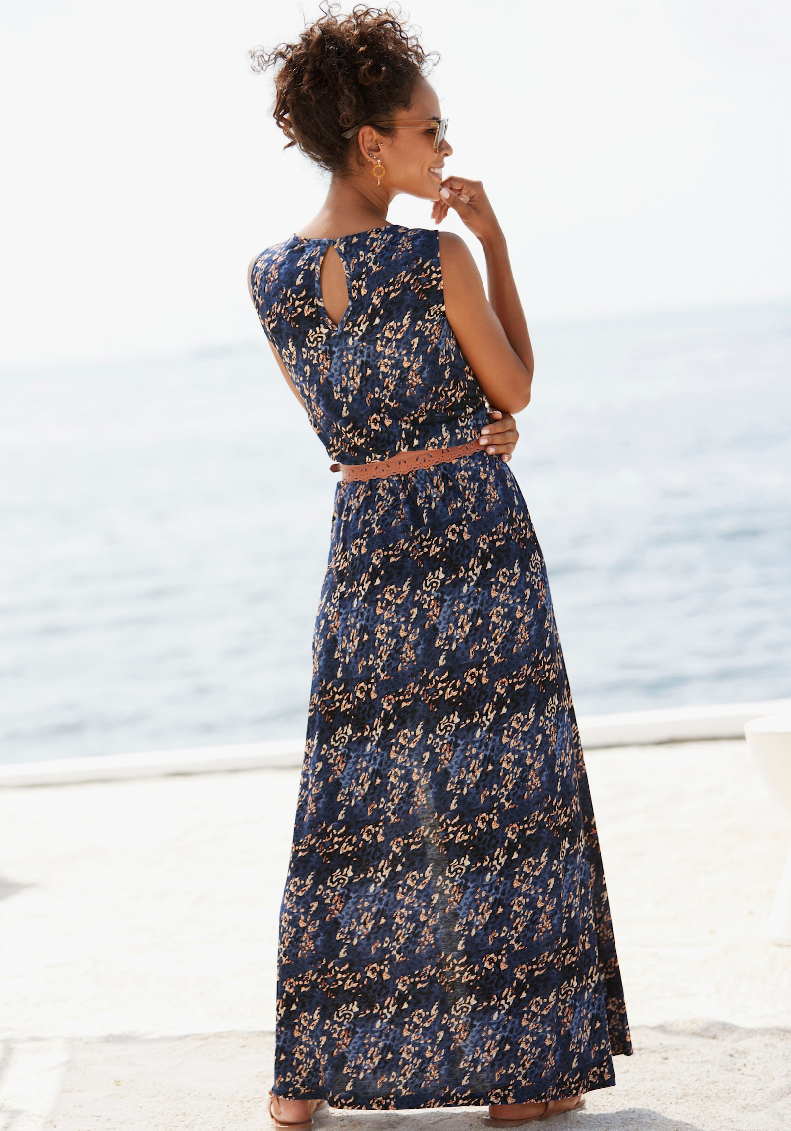 Vivance Maxikleid - blau-rosé bedruckt