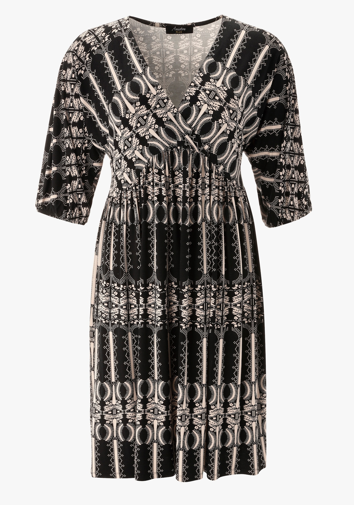 Aniston PLUS Jerseykleid - schwarz-weiß