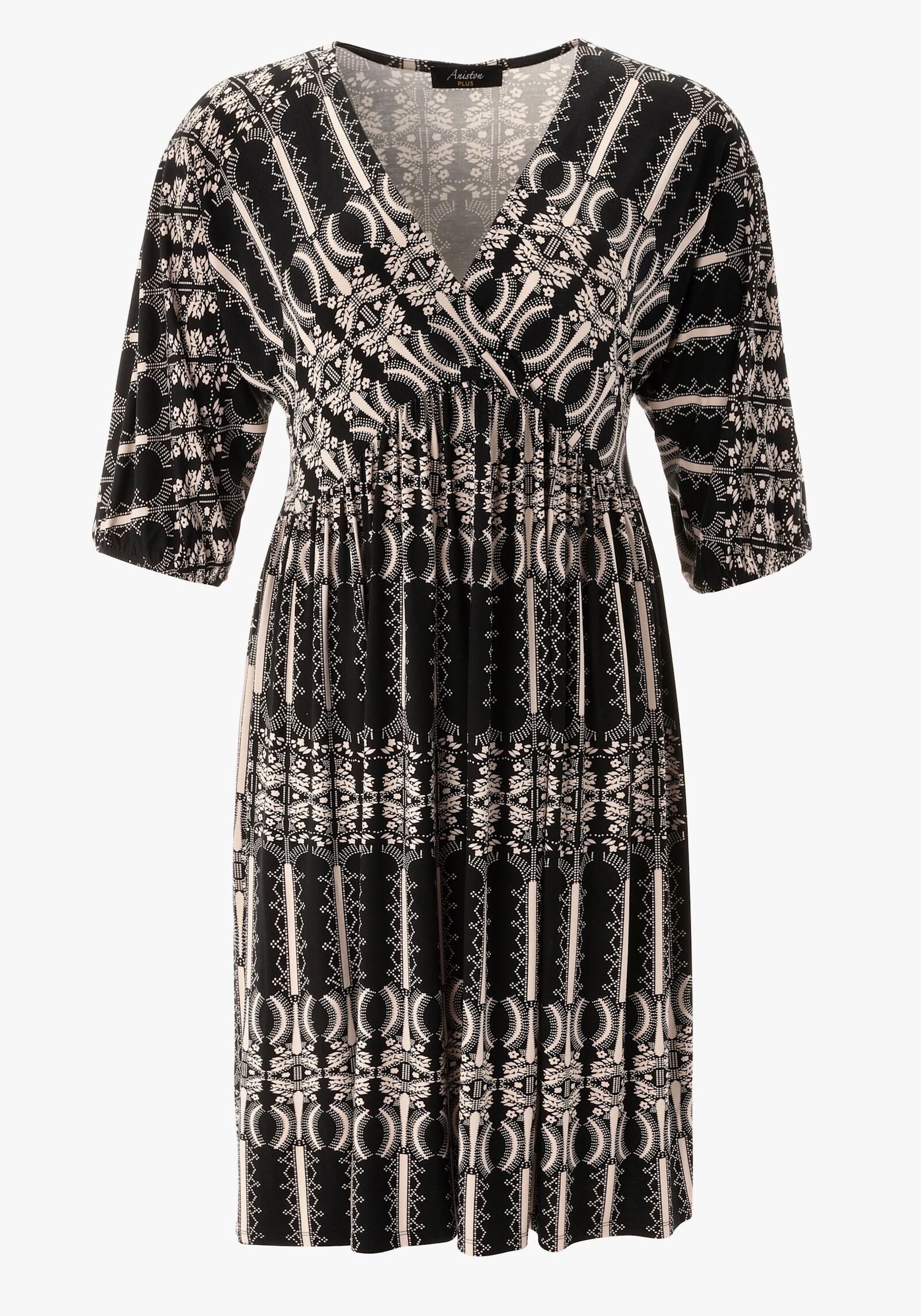 Aniston PLUS Jerseykleid - schwarz-weiß