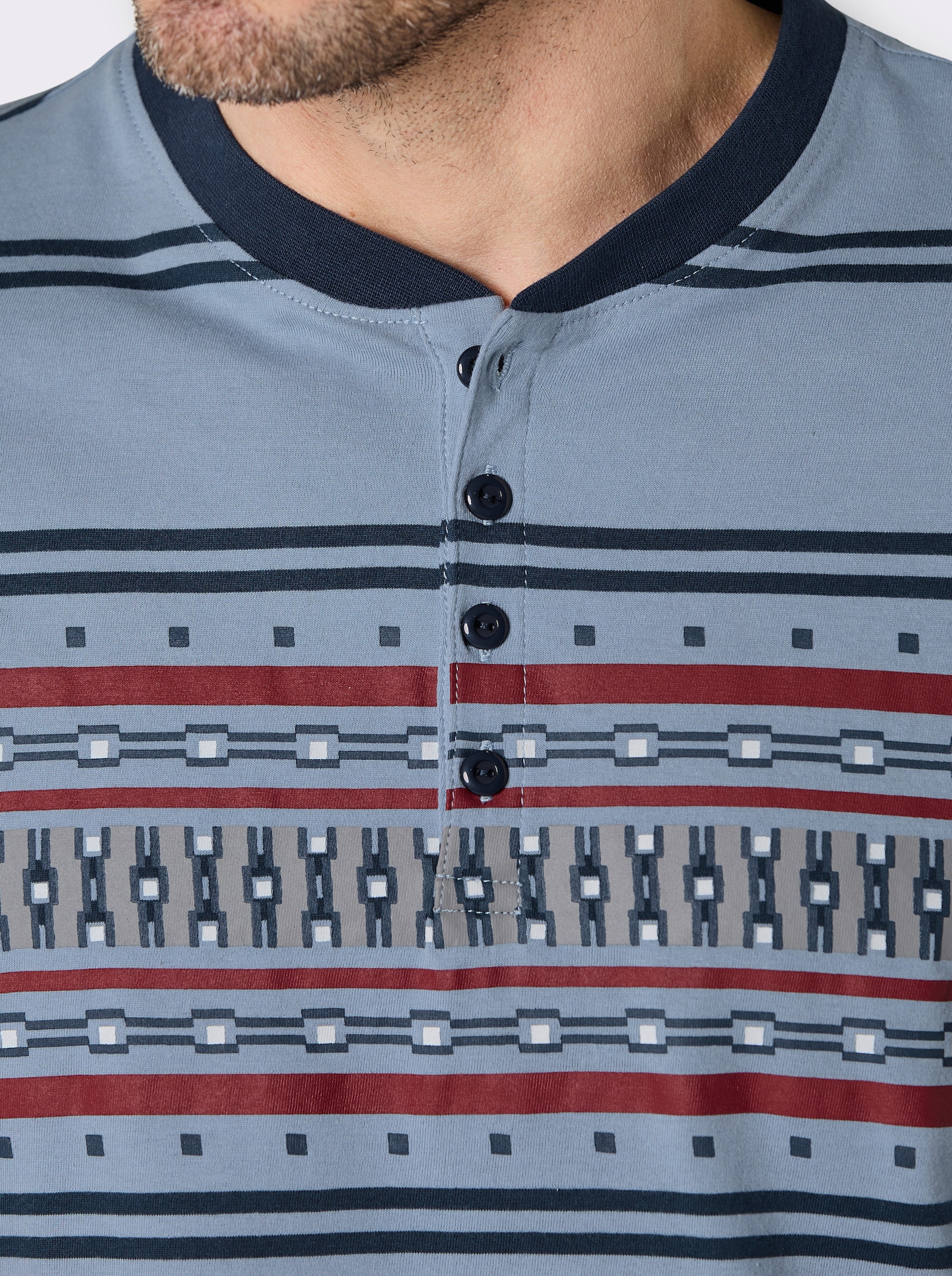 wäschepur men Schlafanzug - bleu-dunkelblau-gestreift