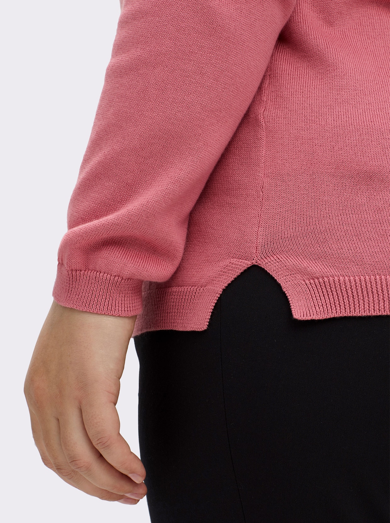 V-Ausschnitt-Pullover mit Biesen vorne - erika