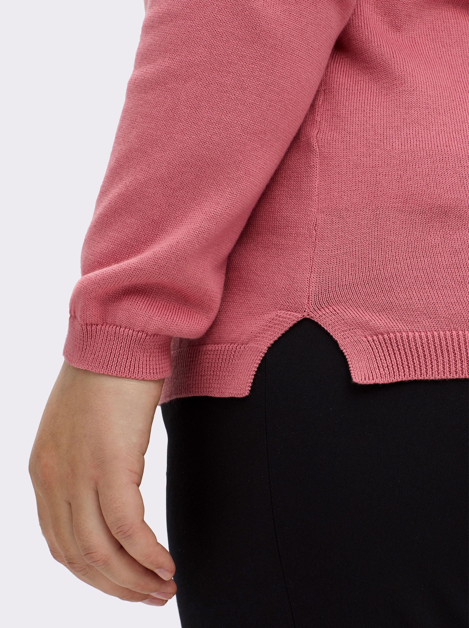 V-Ausschnitt-Pullover mit Biesen vorne - erika