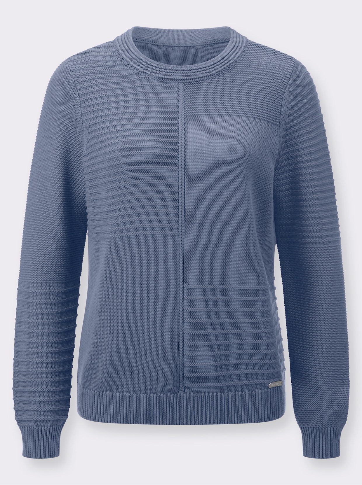 Pullover met ronde hals - duivenblauw