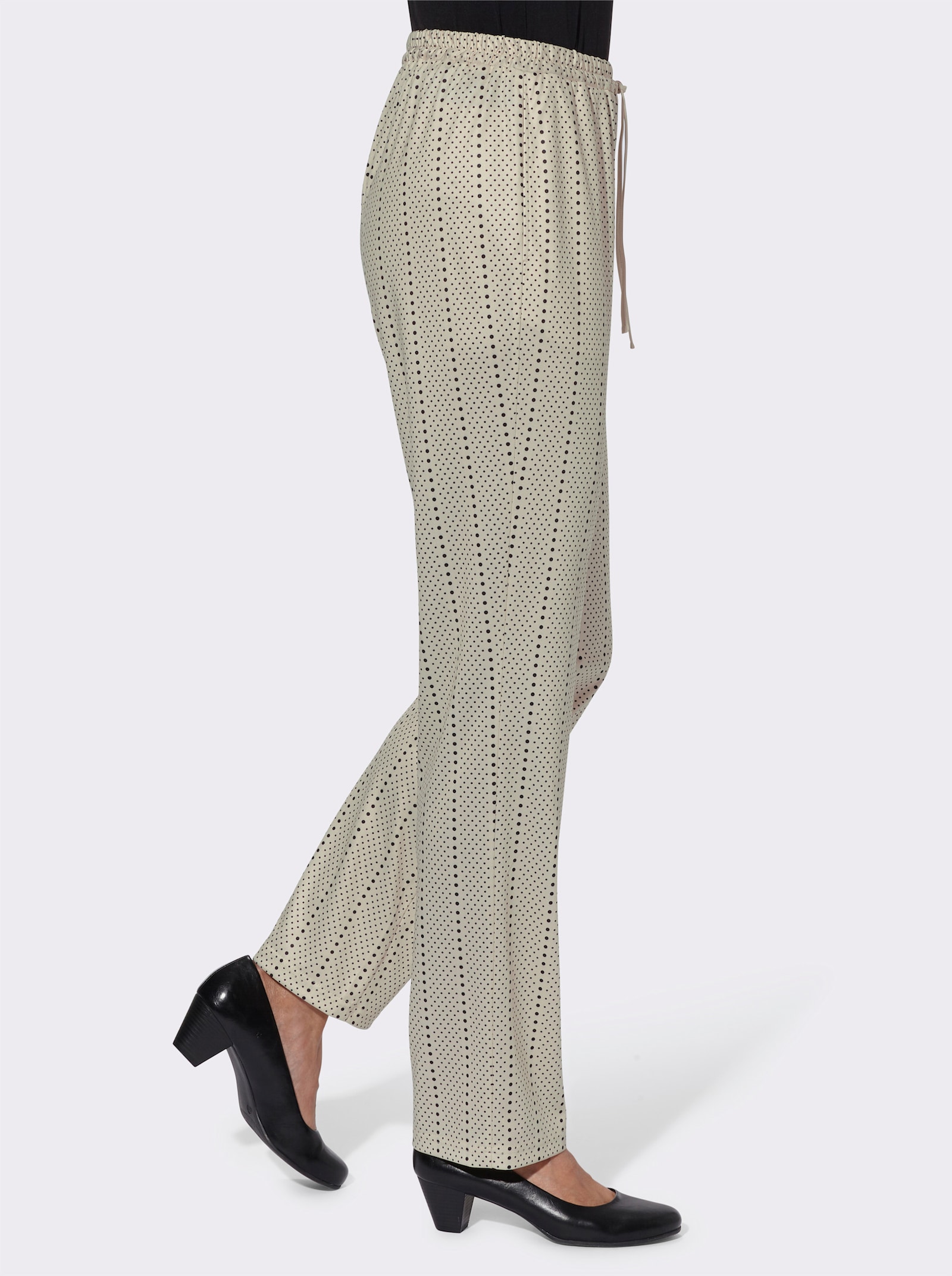 Jerseyhose mit Bindeband - sand-getupft