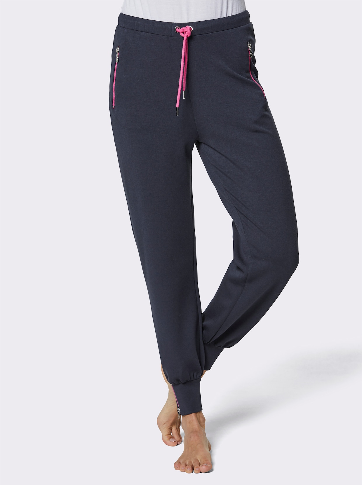 CREATION L PREMIUM Pantalon - marine-fuchsia