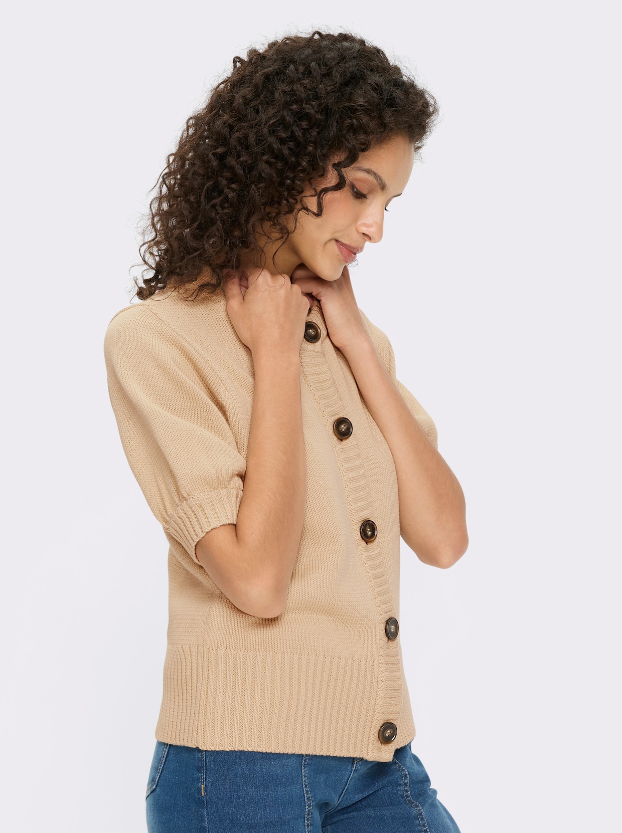 heine Strickjacke - sand