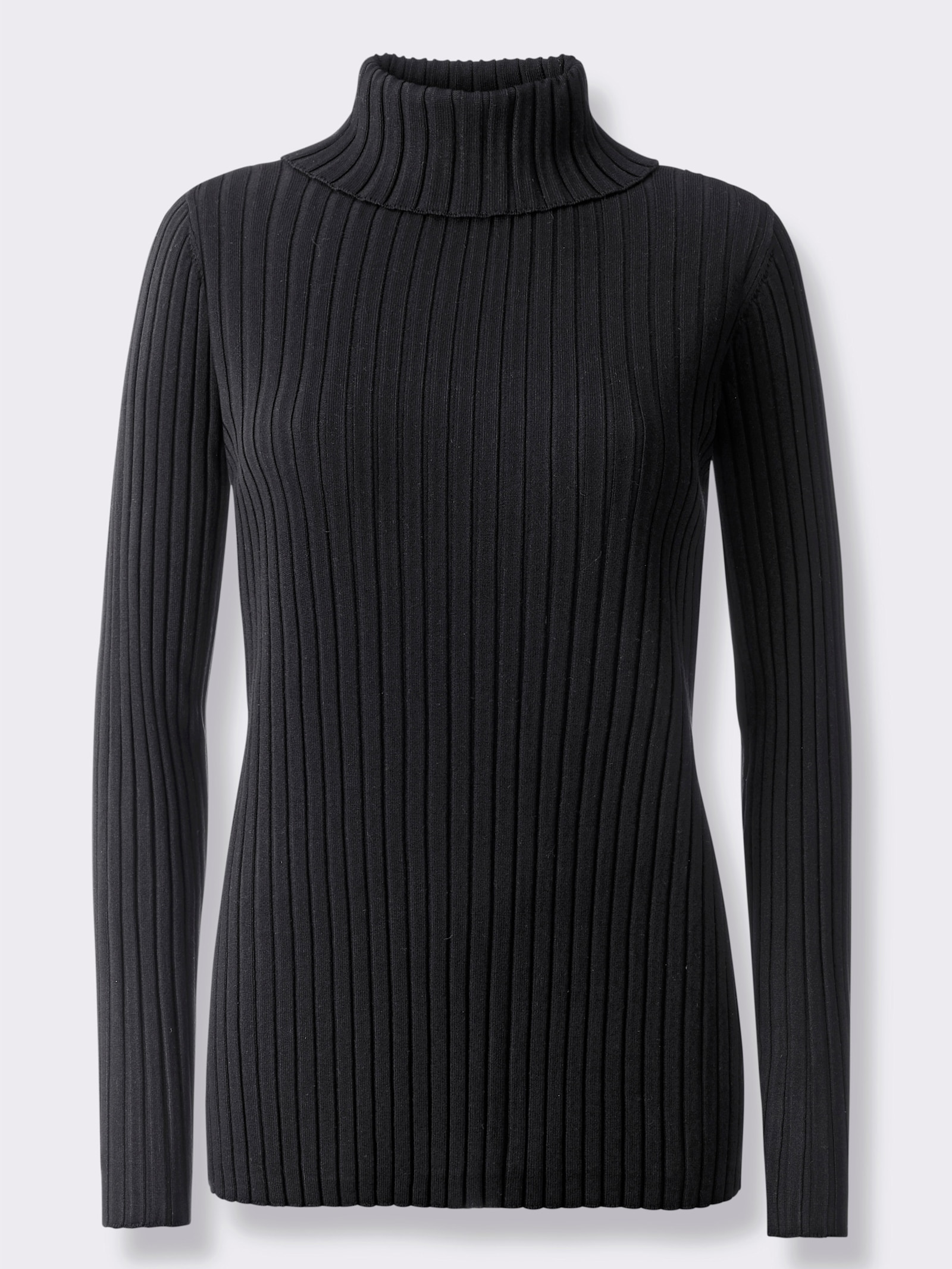heine Feinstrickpullover mit Rollkragen - schwarz