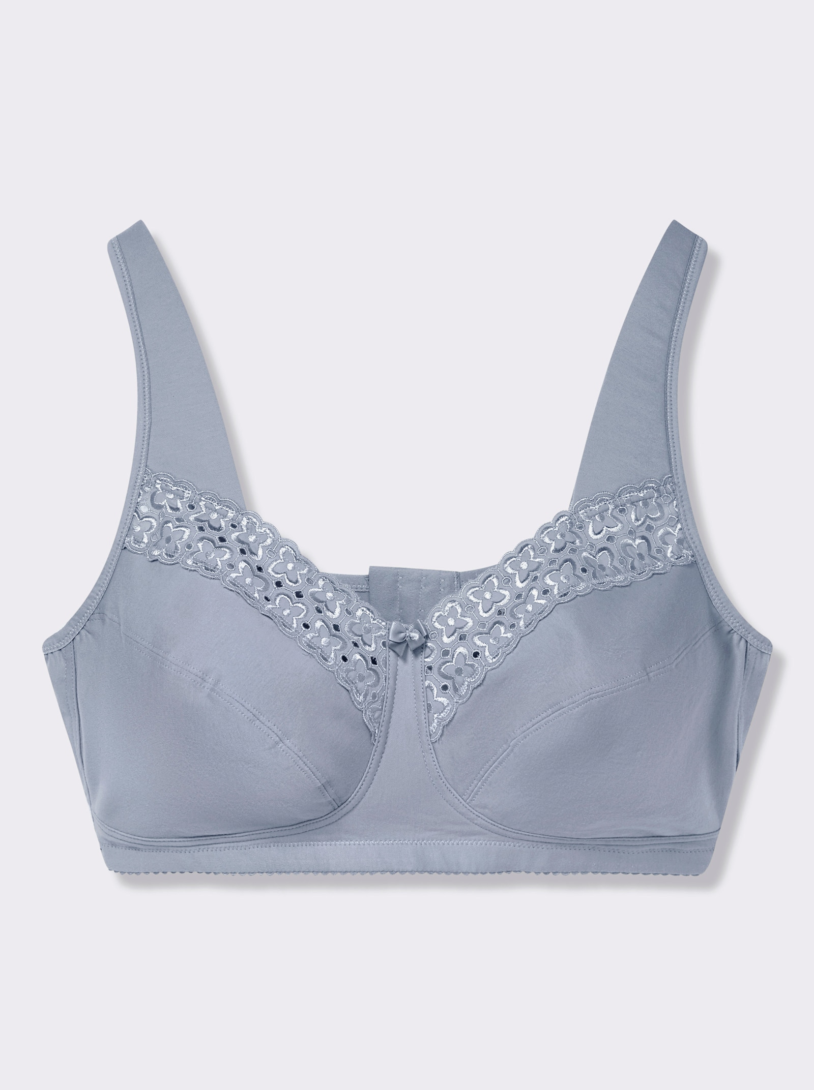 Miss Mary Entlastungs-BH ohne Bügel mit Spitzenstickerei - bleu